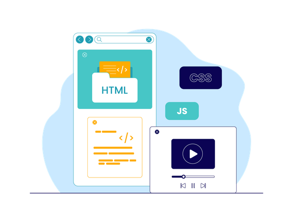 Vídeo de codificação HTML e CSS  Ilustração