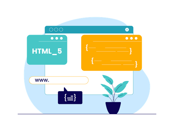 Codificação HTML e programação de sites  Ilustração