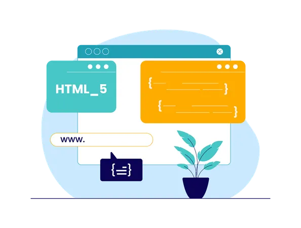 Codificação HTML e programação de sites  Ilustração