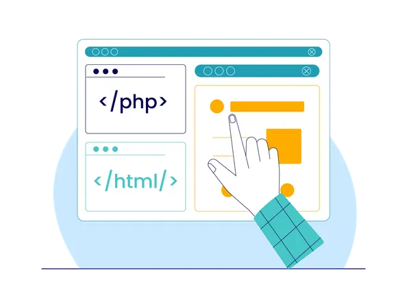 Codificação PHP para desenvolvimento de sites  Ilustração