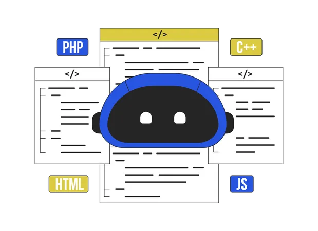 Codificación asistida por IA  Ilustración