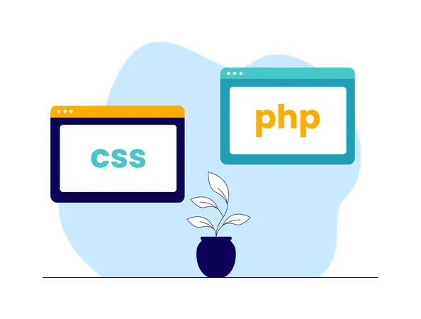 Codificación CSS y codificación PHP  Ilustración