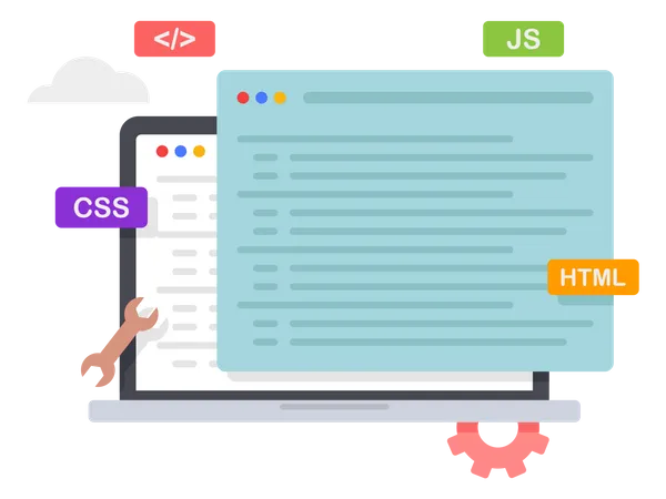 Codificación de desarrollo web  Ilustración