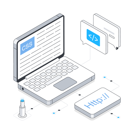 Codificación en computadora portátil  Ilustración