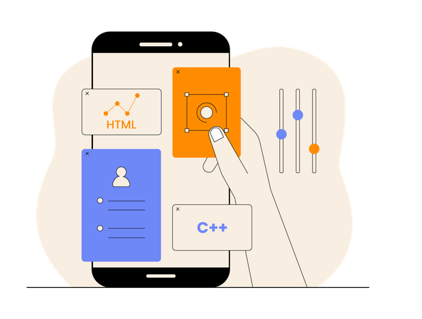 Codificación y análisis de aplicaciones móviles  Ilustración