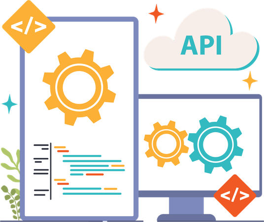 Coder executa configurações de API  Ilustração