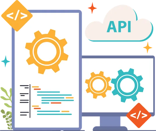 Coder executa configurações de API  Ilustração