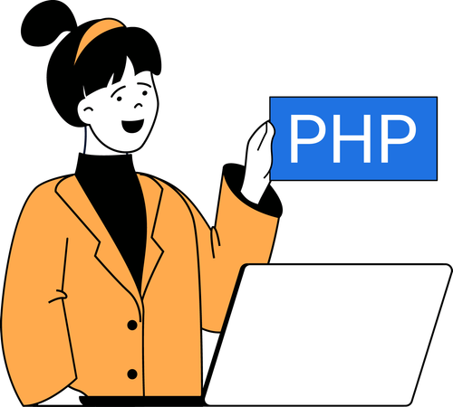 El codificador trabaja en lenguaje PHP.  Ilustración
