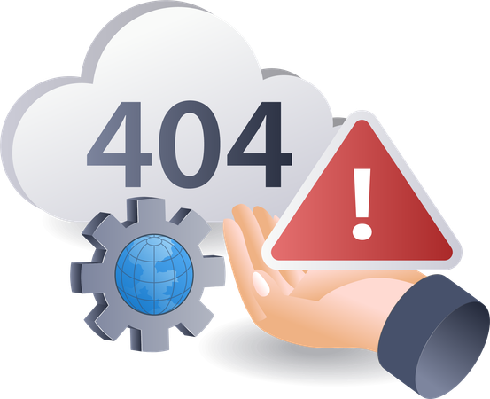 Código de advertencia de error 404  Ilustración