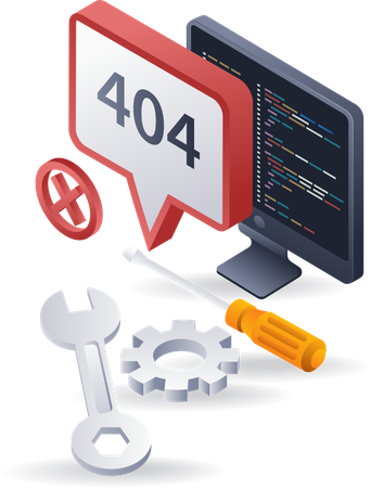 Código de erro 404 da Internet para reparo do programador  Ilustração