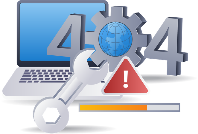 Código de erro de reparo do computador 404  Ilustração