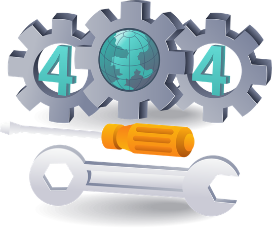 Proceso de resolución del código de error 404 en tecnología de Internet  Ilustración