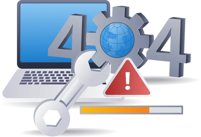 Código de error de reparación de computadora 404  Ilustración