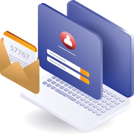 Código de segurança de e-mail senha da conta do computador pessoal  Ilustração