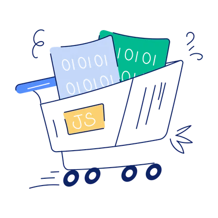 Coding Cart  Illustration