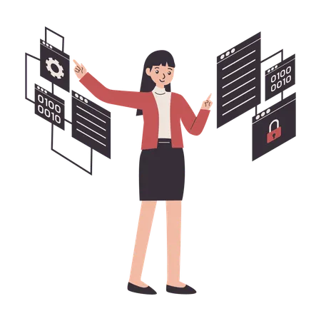 Coding Enthusiast가 애플리케이션 작업을 하고 있습니다.  일러스트레이션