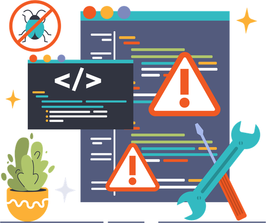 Coding error and debugging  Illustration