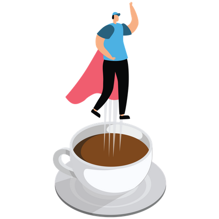 Coffee break to refresh or boost energy  Illustration