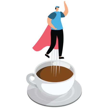 Coffee break to refresh or boost energy  Illustration