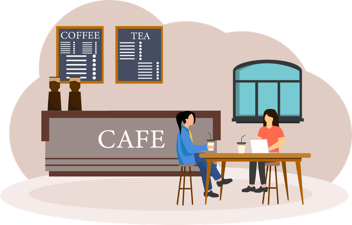Coffee cafe store Illustration