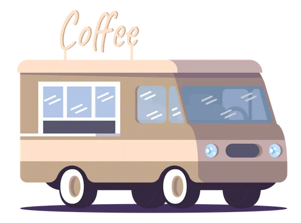 Coffee Cafe Vehicle Illustration