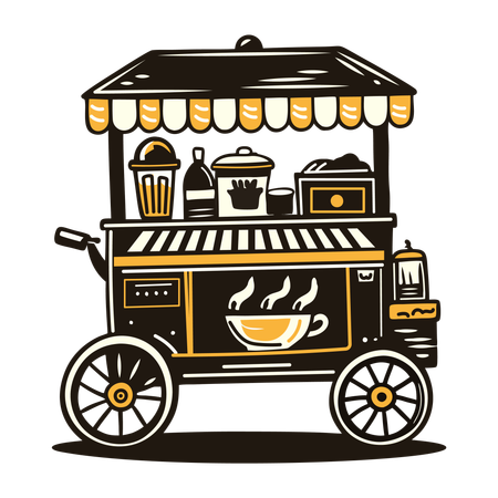 Coffee Cart  Illustration