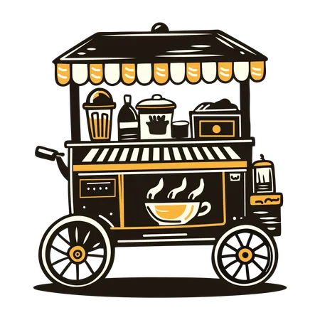 Coffee Cart  Illustration