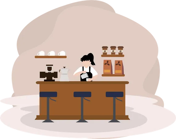 Coffee Counter  Illustration