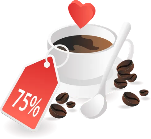 Coffee discount offer Illustration