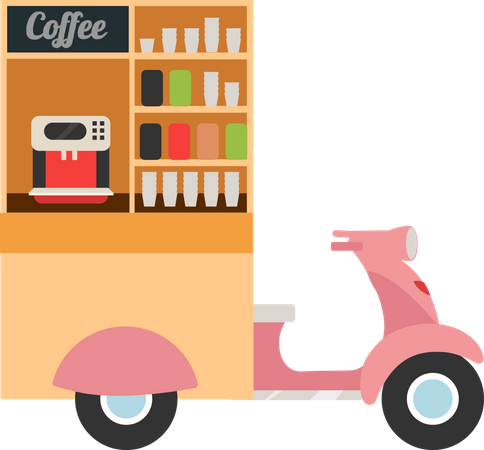 Coffee food truck Illustration
