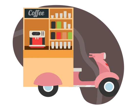 Coffee food truck  Illustration