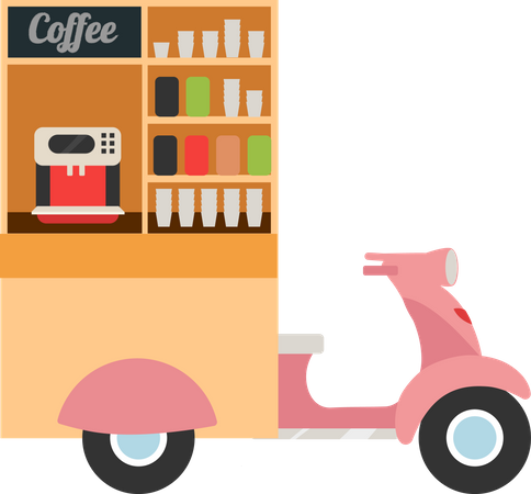 Coffee food truck  Illustration