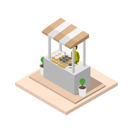 Coffee Kiosk  Illustration