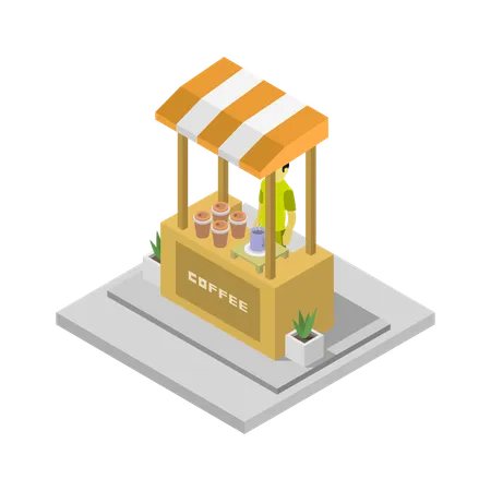 Coffee Kiosk  Illustration