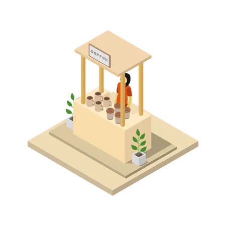 Coffee Kiosk  Illustration