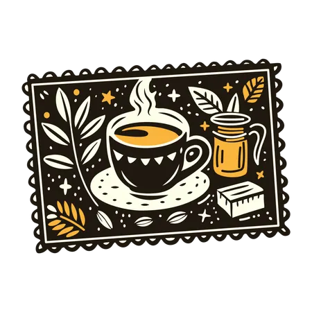 Coffee Postcard  Illustration