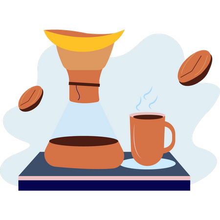 Coffee ready for serving  Illustration