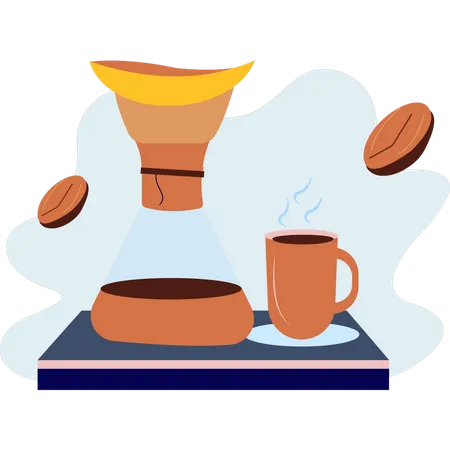 Coffee ready for serving  Illustration
