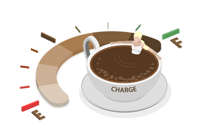 Coffee Refuel Gauge  Illustration