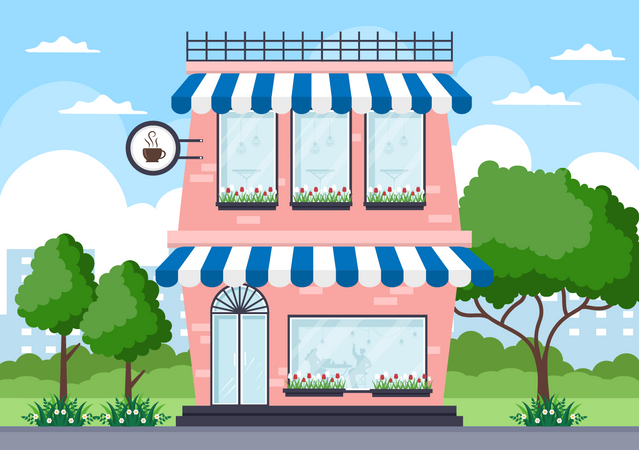 Coffee Shop building Illustration