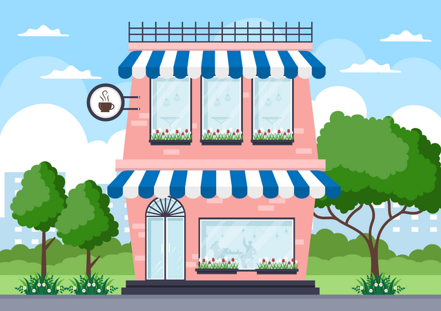 Coffee Shop building  Illustration