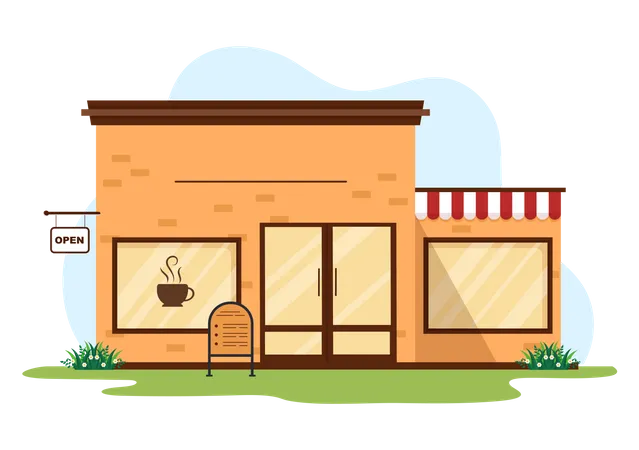 Coffee shop exterior  Illustration