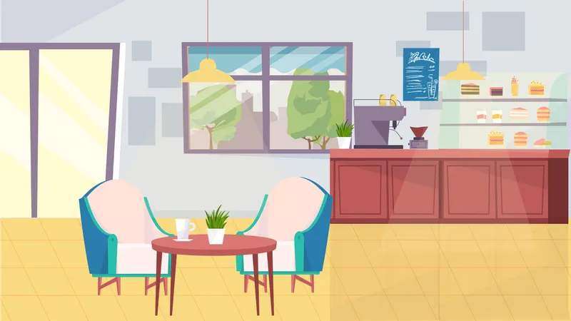 Coffee shop interior  Illustration