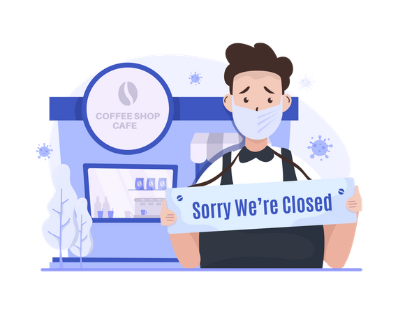 Coffee shop is closed Illustration
