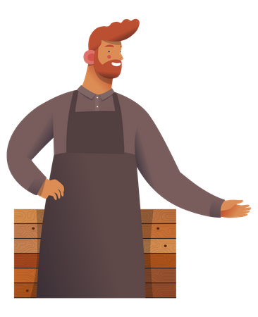 Coffee Shop Owner  Illustration