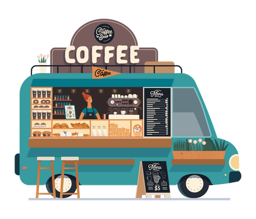 Coffee Stall Illustration