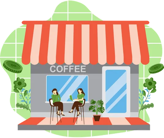 Coffee Storefront  Illustration