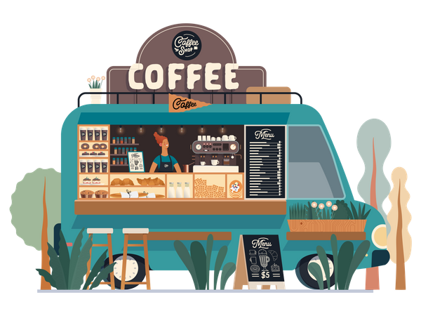 Coffee Truck Illustration
