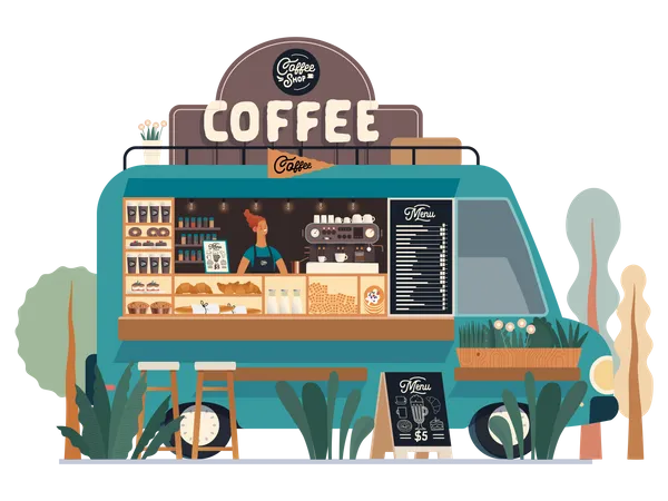 Coffee Truck  Illustration