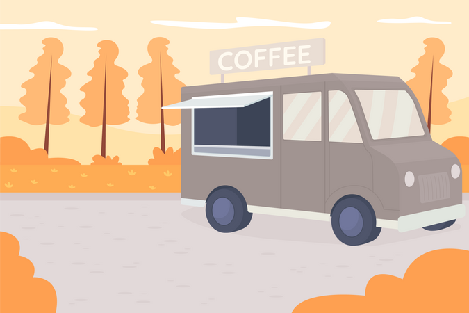 Coffee truck Illustration